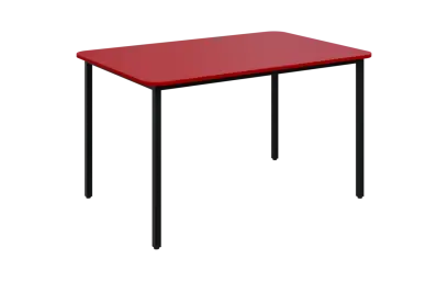 JSBR 130N Jídelní stůl 1300 x 900 mm, deska červená flamengo / podnož černá